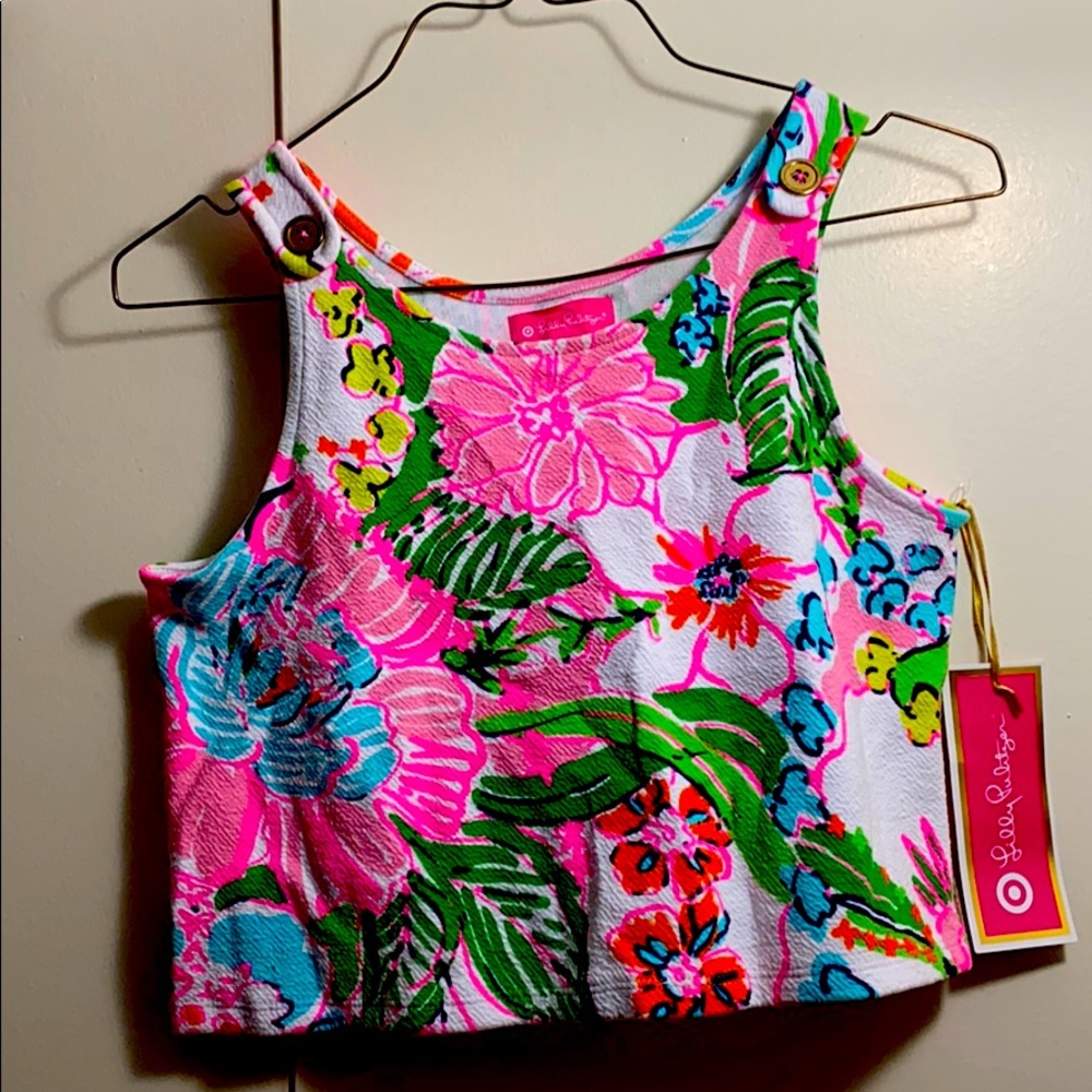 Hot Pink Floral Crop Top